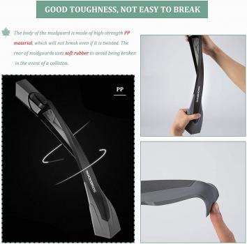 Preview: ROCKBROS | Fahrrad Schutzblech Set – 26/27,5 Zoll Spritzschutz für Vorn und Hinten