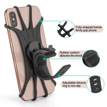 ROCKBROS | 360° drehbarer Handyhalter für Fahrrad für 4.0-6.8" Smartphones (Schwarz, Grün, Orange, Grau, Blau)