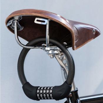 Preview: ROCKBROS | Fahrradschloss RKS502-BK – E-Bike Fünfziffern-Zahlenschloss, Rundschloss, PVC-beschichtet