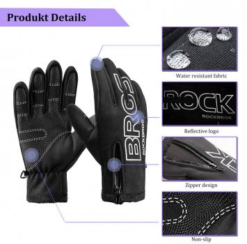 Preview: ROCKBROS | Winter Fahrradhandschuhe – Touchscreen, Winddicht, Warm, Wasserabweisend, für Damen und Herren