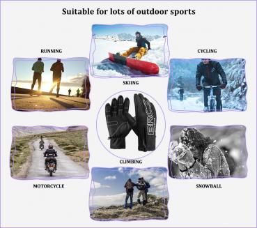 ROCKBROS | Winter Fahrradhandschuhe – Touchscreen, Winddicht, Warm, Wasserabweisend, für Damen und Herren