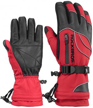 ROCKBROS | Winter Handschuhe – Warme Skihandschuhe für Männer und Frauen, Wasserdicht, für Ski, Snowboard, Fahrrad, Motorrad – Mit wasserfestem Innenfutter, bis -20°C – 3 Farben, M-XL