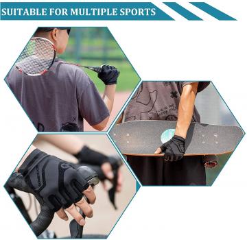 Preview: ROCKBROS | Fahrradhandschuhe – Halbfinger Radsporthandschuhe, rutschfest für Herren und Damen | Ideal für Radfahren, Laufen und Outdoor-Sport