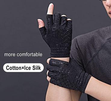 S202 (schwarz, grau) Halbfingerhandschuhe für Sommer/Herbst Laufen Radfahren Männer Frauen
