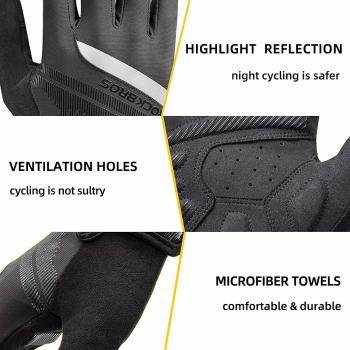 ROCKBROS | Touchscreen-fähige, rutschfeste und reflektierende Sporthandschuhe für Frühling/Herbst | Training Handschuhe für Herren und Damen, S-XXL