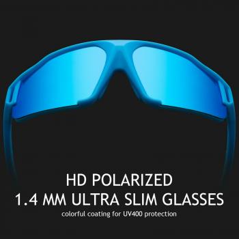 Preview: SP216 (blau, weiß), ROCKBROS Fahrradbrille Herren Damen Polarisierte Brille Sonnenbrille TR Rahmen