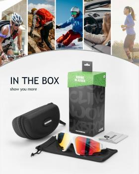 Preview: SP216 (blau, weiß), ROCKBROS Fahrradbrille Herren Damen Polarisierte Brille Sonnenbrille TR Rahmen