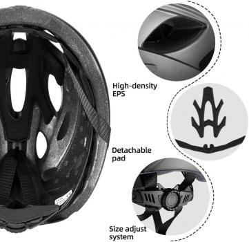 ROCKBROS | Fahrradhelm – MTB Rennrad Helm mit Abnehmbarem Magnet-Visier (Blau, Lila) | Größe Verstellbar (57-62 cm)