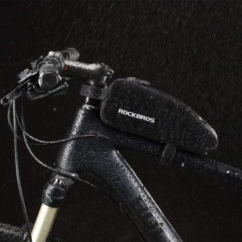 Preview: ROCKBROS | Rahmentasche – Wasserdichte Oberrohrtasche für MTB und Rennräder, 1,6L / 1L, Große Kapazität, in Schwarz