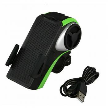 ROCKBROS | Bluetooth Minilautsprecher mit Handyhalterung und Klingel für Fahrradlenker (Schwarz)