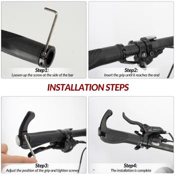 ROCKBROS | Ergonomische Fahrradgriffe – Rutschfest, für 22,2 mm Lenker, Ideal für MTB, E-Bike, Rennrad, Citybike, Trekkingrad, Faltrad – Schwarz/Grau