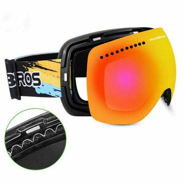 ROCKBROS | Skibrille Schneebrille Winter Magnetische Brille Antifog Ski Goggles