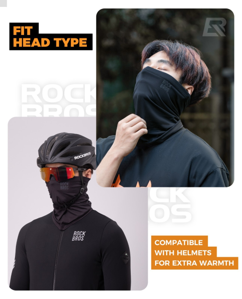 ROCKBROS | Halbe Sturmhaube Winter – Warmer Schlauchschal & Nackenwärmer, Unisex Outdoor-Maske
