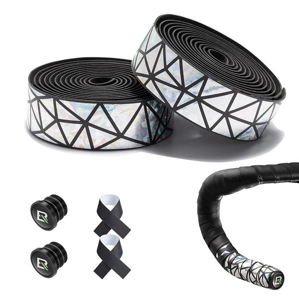 ROCKBROS | Fahrrad Lenkerbänder – 2 Rollen für MTB und Rennrad aus PU + EVA, Rutschfest und Stoßdämpfend, 210 x 3 cm mit Abschlussbändern und Endstopfen