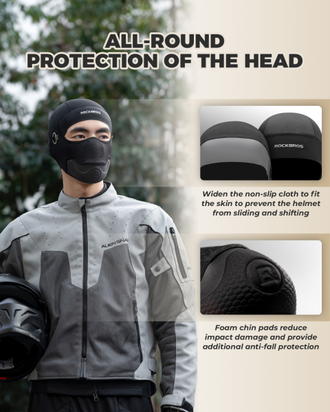 ROCKBROS | Motorrad Sturmhaube – Fleece Balaclava Kopfhaube für Schutz & Wärme, Fahrrad/Motorrad