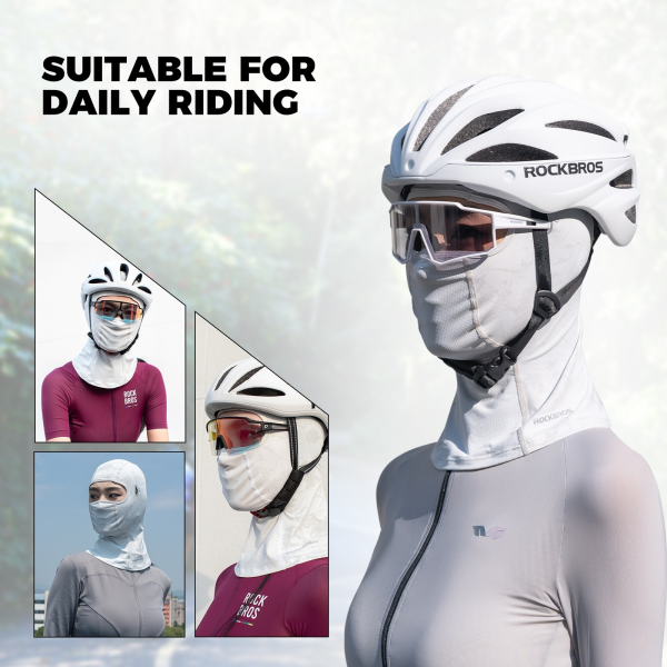 ROCKBROS | Atmungsaktive Sturmhaube Balaclava – Leichte Kopfhaube für Damen & Herren, UPF50+, Ideal für den Sommer