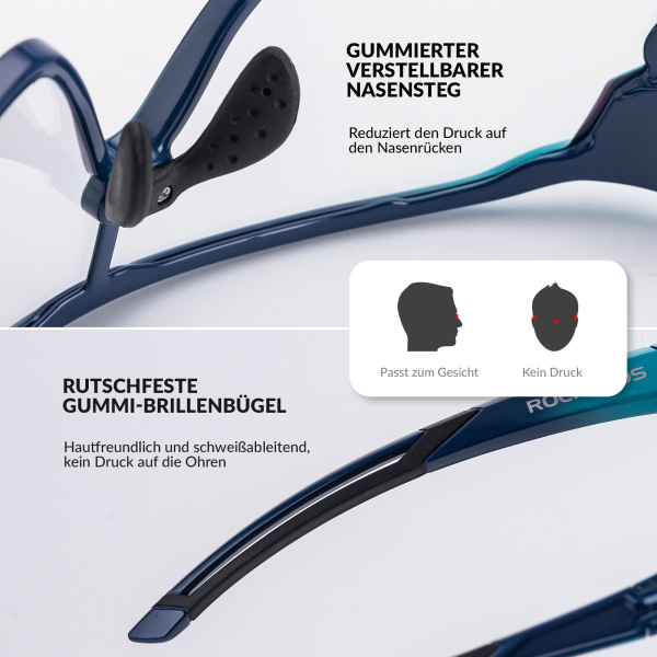 ROCKBROS | Kinder Fahrradbrille – Photochrom & Polarisierend | UV400