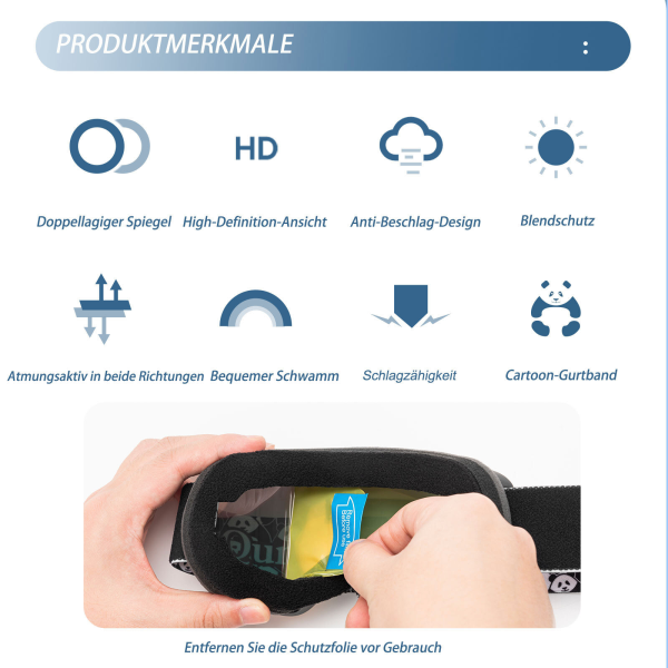 Qunature | Ski- & Snowboardbrille für Brillenträger – Antibeschlag, für Kinder