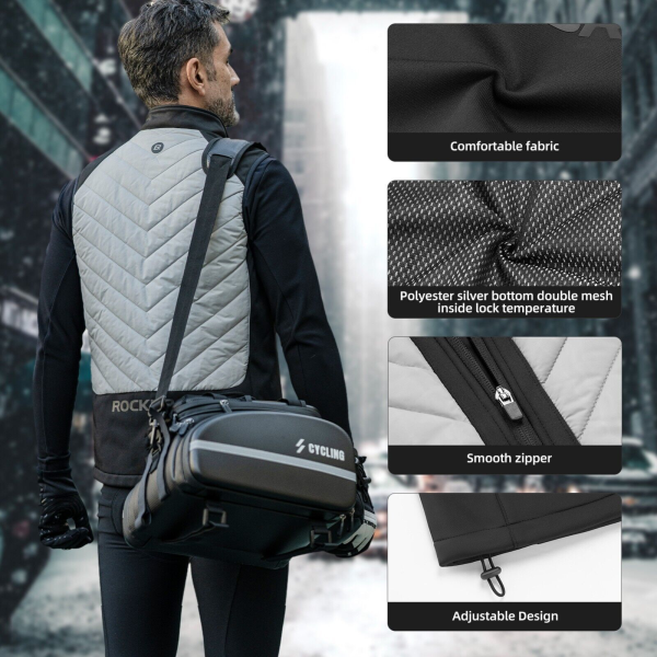 ROCKBROS Heizweste – Elektrische Weste mit 3 Temperaturstufen (OHNE POWERBANK)