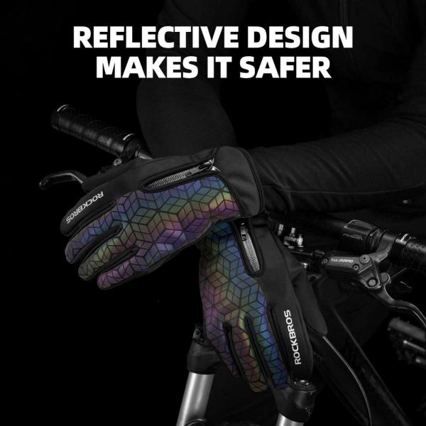 ROCKBROS | Winter Fahrradhandschuhe - WARM, WINDDICHT, TOUCHSCREEN, REFLEKTIEREND