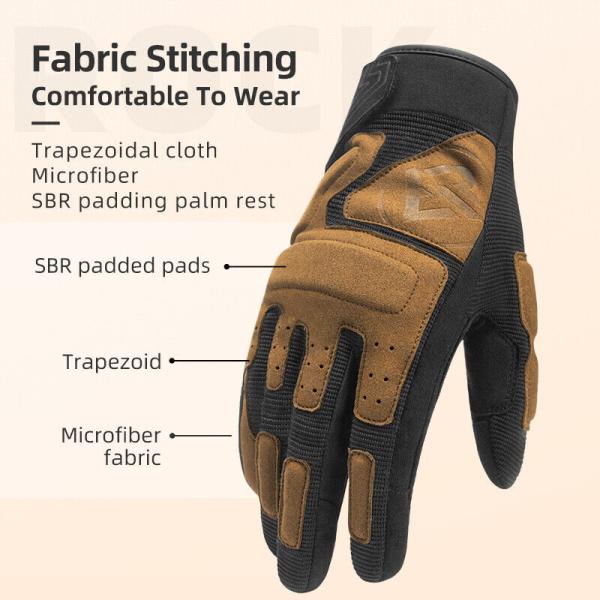 ROCKBROS | Motorrad Handschuhe – Vollfinger Handschuhe für Motorrad & Fahrrad, Touchscreen-kompatibel