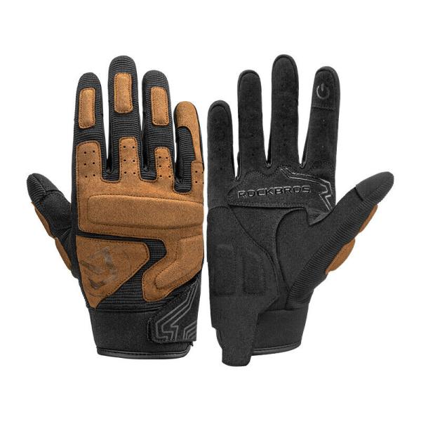 ROCKBROS | Motorrad Handschuhe – Vollfinger Handschuhe für Motorrad & Fahrrad, Touchscreen-kompatibel