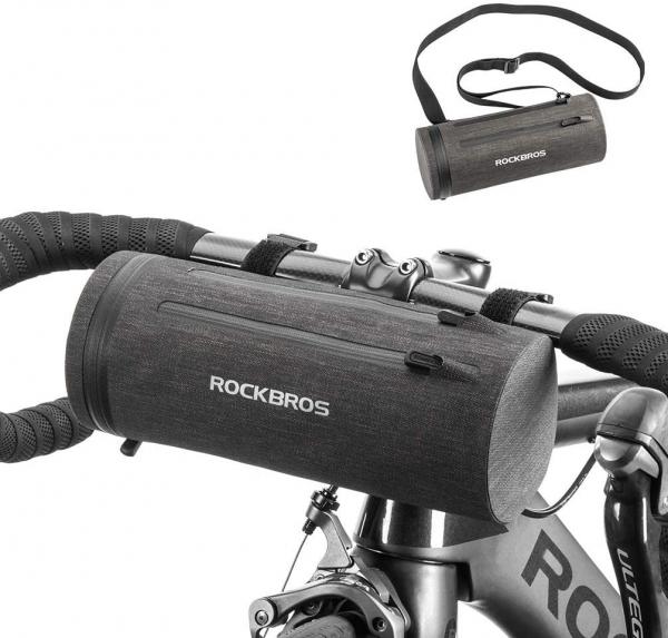 ROCKBROS | Multifunktionale Lenkertasche/Rahmentasche – 100% wasserdichte Fahrradtasche mit Schultergurt für MTB und Rennräder, ca. 2L