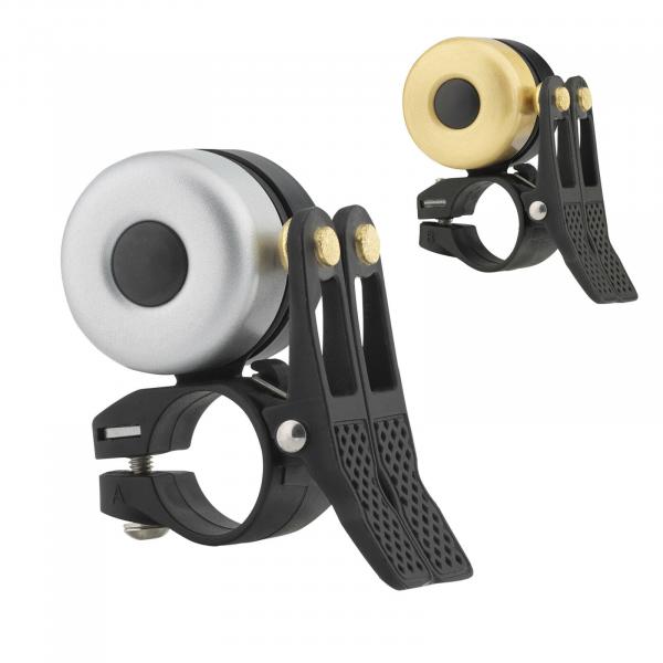 ROCKBROS | Fahrrad Klingel Lenker Doppelglocke Klassisch für MTB, BMX – 22,2mm (Silber, Gold)
