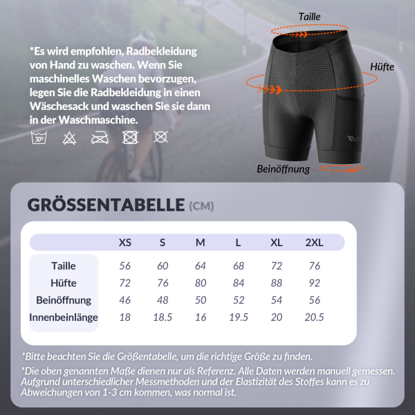 ROCKBROS | TVI Fahrradshorts Damen – 4D-gepolsterte Radlershorts, kurze Radhose, elastische Leggings