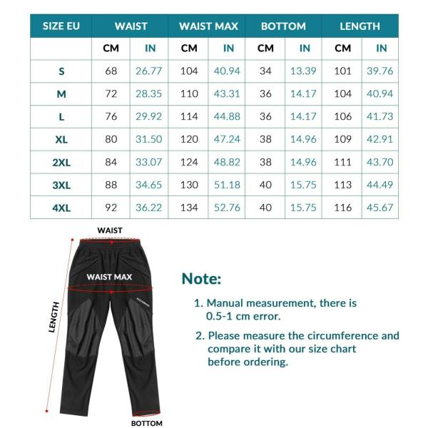 ROCKBROS | Winter Hose Herren – Winddichte Thermo Radhose für den Winter, EU Größen M-4XL