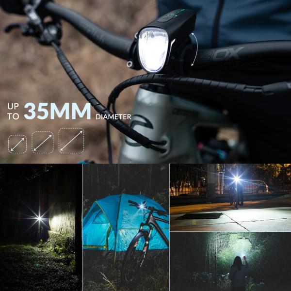 ROCKBROS | Fahrradlicht-Set – StVZO-zertifiziert, 100 Lux, wasserdicht und USB-aufladbar