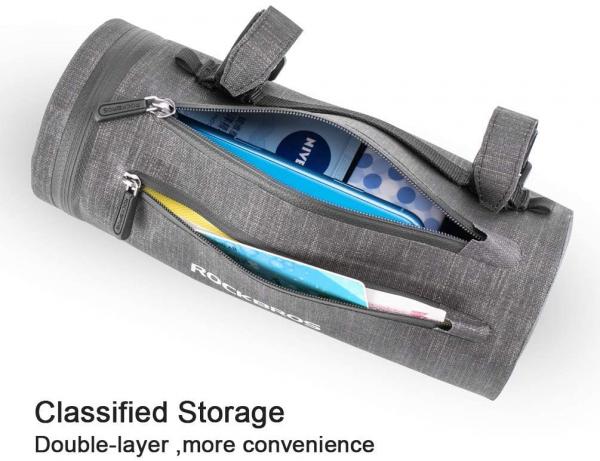 ROCKBROS | Multifunktionale Lenkertasche/Rahmentasche – 100% wasserdichte Fahrradtasche mit Schultergurt für MTB und Rennräder, ca. 2L