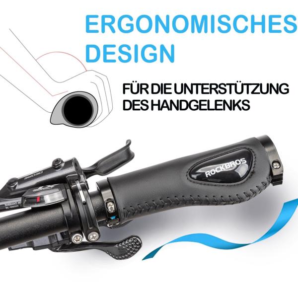 ROCKBROS | Anti-Rutsch Fahrradgriffe – Doppelter Lock-On Griff für MTB, Rennrad & Citybike (22,2 mm)