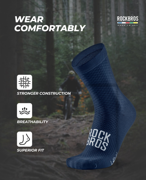 ROCKBROS | Road-to-Sky Radsocken – 1 Paar Unisex Fahrradsocken, atmungsaktiv und komfortabel
