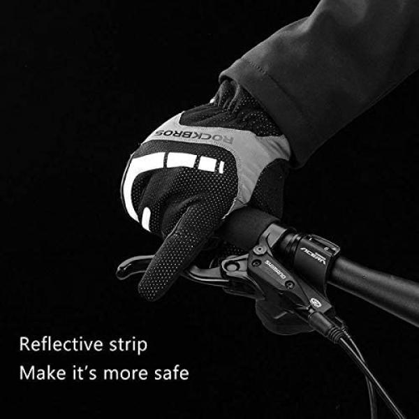 ROCKBROS | Fahrradhandschuhe – Warm, Atmungsaktiv, Winddicht, Stoßfest, Touchscreen für Herbst und Outdoor-Sportarten