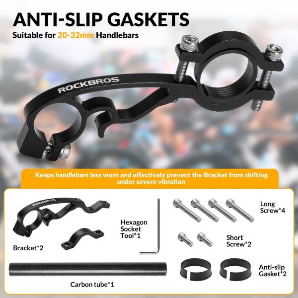 ROCKBROS | Lenkerverlängerung – Robuster Lenkerhalter für Fahrräder – Erweiterungshalterung für mehr Komfort und Flexibilität