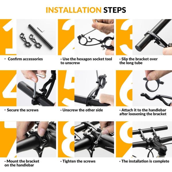 ROCKBROS | Lenkerverlängerung – Robuster Lenkerhalter für Fahrräder – Erweiterungshalterung für mehr Komfort und Flexibilität