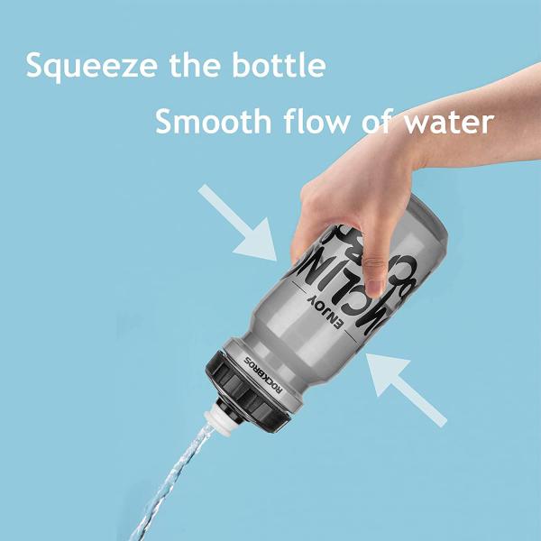 ROCKBROS | Fahrrad-Trinkflasche – 600 ml BPA-frei | Robuste Radflasche für Outdoor-Sportarten