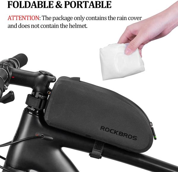 ROCKBROS | Helmüberzug Helmet Cover – Wasserdichte Regenkappe für Fahrradhelm (Schwarz, Weiß, Grün)
