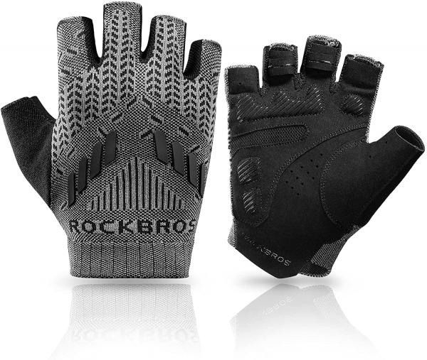 ROCKBROS | Herren Fahrradhandschuhe Sommer – Halbfinger Handschuhe