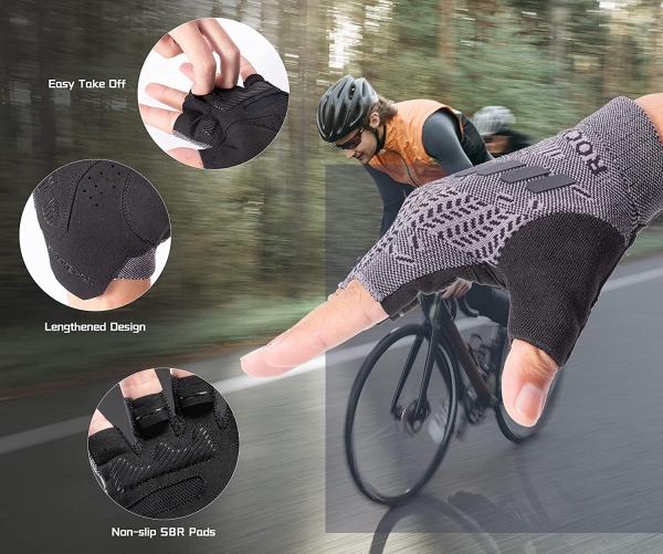 ROCKBROS | Herren Fahrradhandschuhe Sommer – Halbfinger Handschuhe