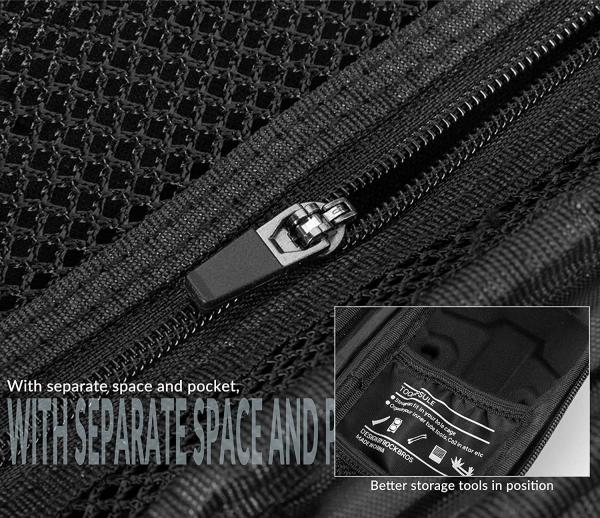 ROCKBROS | Fahrrad Zubehör Organizer Tasche – Tragbar, Multifunktional für Reparaturwerkzeuge, Minipumpe, Schwarz