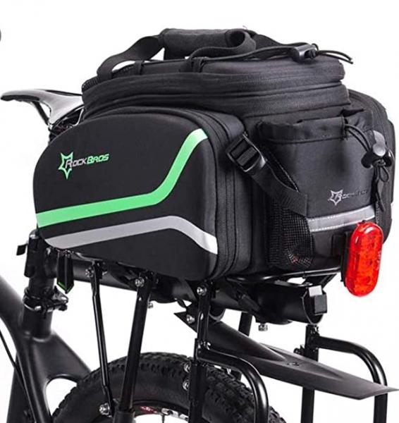 ROCKBROS | Gepäckträgertasche – Reflektierende Hinter-Satteltasche mit Regenschutz, Wasserdichte Fahrradtasche