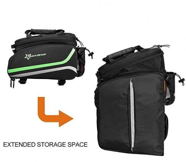 ROCKBROS | Gepäckträgertasche – Reflektierende Hinter-Satteltasche mit Regenschutz, Wasserdichte Fahrradtasche