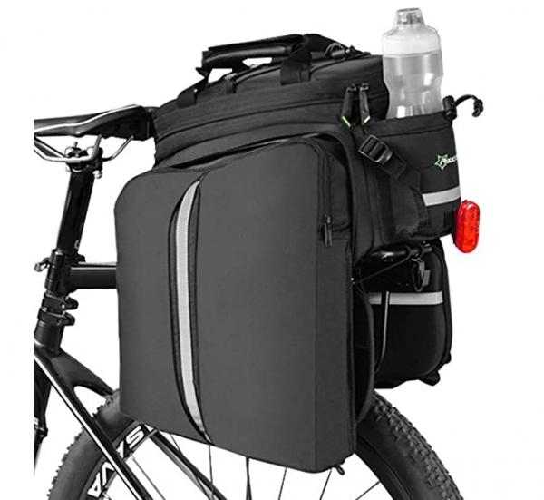 ROCKBROS | Gepäckträgertasche – Reflektierende Hinter-Satteltasche mit Regenschutz, Wasserdichte Fahrradtasche