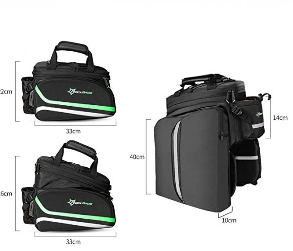 ROCKBROS | Gepäckträgertasche – Reflektierende Hinter-Satteltasche mit Regenschutz, Wasserdichte Fahrradtasche