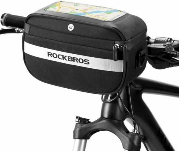 ROCKBROS | Fahrradtasche für Lenker – Frontkorb mit Reflektoren, ideal als Lenkerkorb