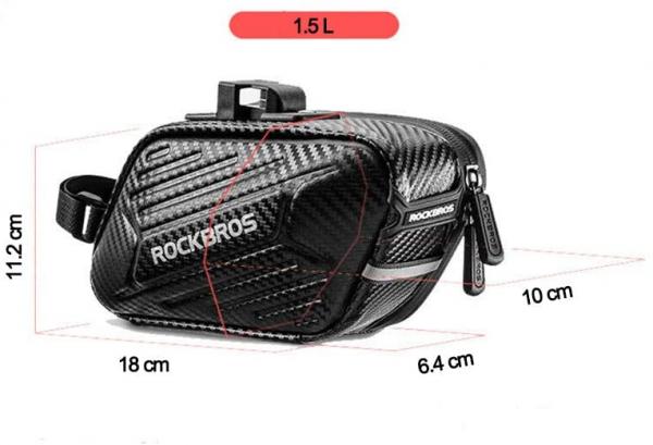 ROCKBROS | Fahrradsatteltasche – Wasserdichte, Kratzfeste Tasche für MTB, Rennrad und Faltrad