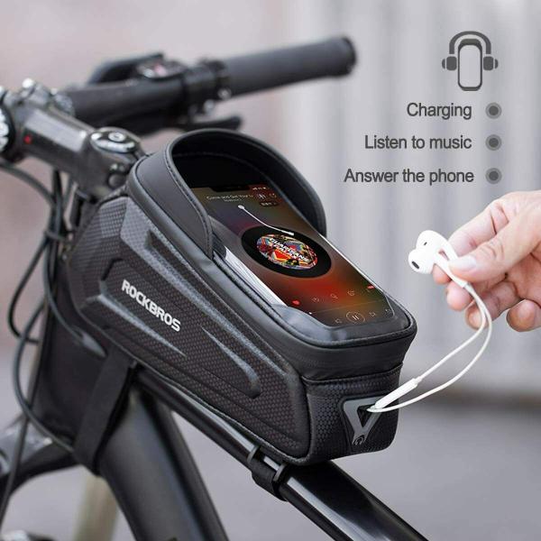 ROCKBROS | Fahrradrahmentasche – Wasserdichte Handytasche für Fahrräder, geeignet für Geräte bis 6,5''