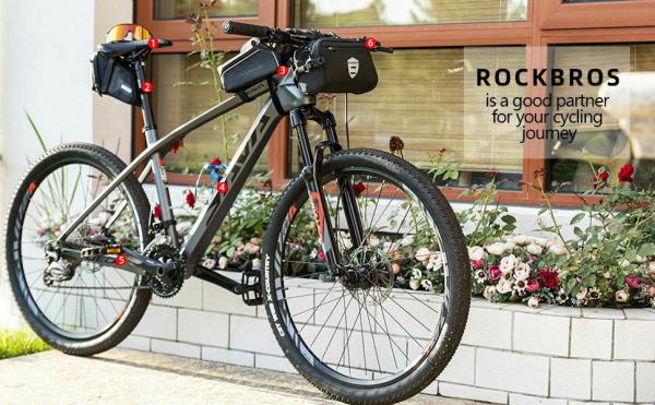 ROCKBROS | Lenkertasche – Wasserdichte Vorderrahmentasche mit Schultergurt für Fahrräder